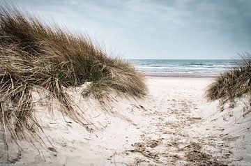 Strandovergang op Usedom met uitzicht op de Oostzee van Martin Köbsch