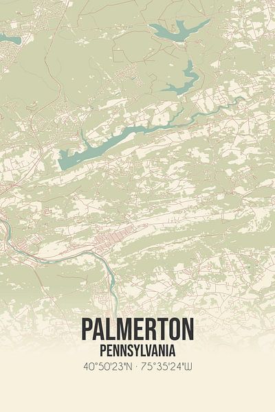 Carte ancienne de Palmerton (Pennsylvanie), USA. par Affiches de lieux