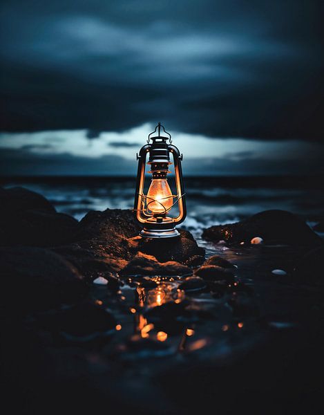 Laterne am Strand von fernlichtsicht