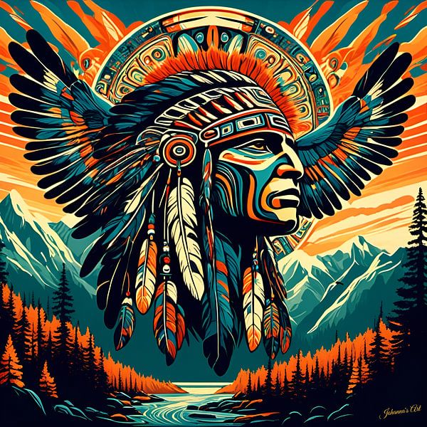 Modern Native American Art 33 by Johannas Art Creations