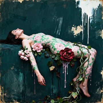 Rêverie florale : L'étreinte de la nature sur toile vivante