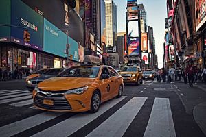 Times Square, New York - Yellow Cab sur Kramers Photo