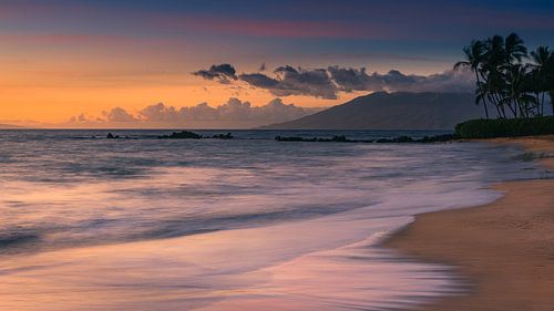 Coucher de soleil sur la plage de Polaralena, Maui, Hawaii sur Henk Meijer Photography