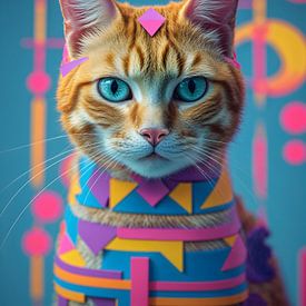 Rote Glückskatze von Liona Toussaint