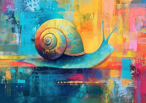 Snail With Colourful Background