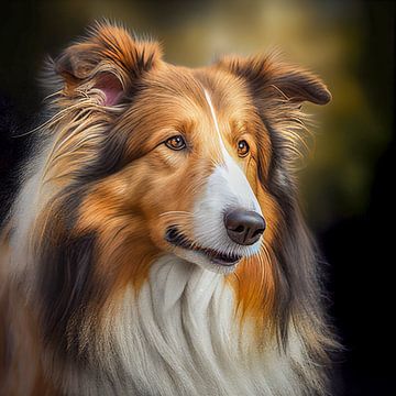 Portrait of a collie dog illustration by Animaflora PicsStock