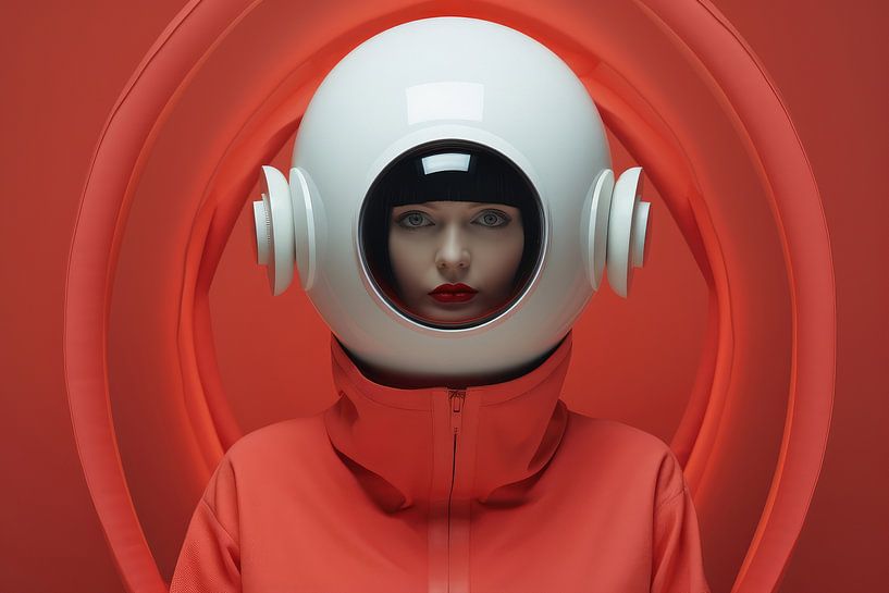 Digital erstellt sehr schöne sexy Frau mit bizarren Fetisch Maske in hallo Mode-Stil von Art Bizarre