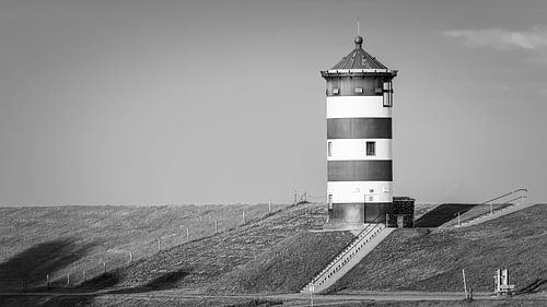 De vuurtoren van Pilsum in Zwart-Wit