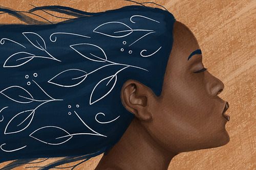 Portrait numérique du mardi bleu sur Irma Knuistingh Neven