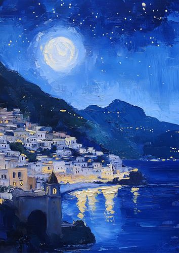 Positano onder de sterren hemel