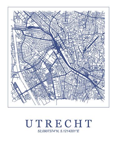 Gestylde plattgrond van Utrecht