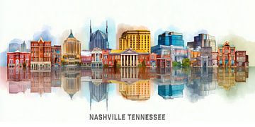Nashville Skyline avec architecture historique et moderne en A