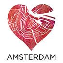 Amsterdam | Plan de la ville dans un coeur par WereldkaartenShop Aperçu