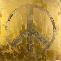 Powerful Peace sign in Peace on Gold Impasto