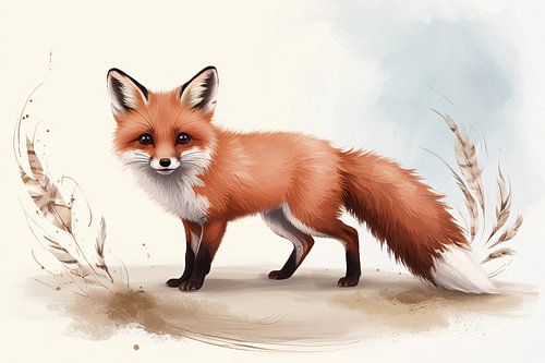 Schattige vos illustratie