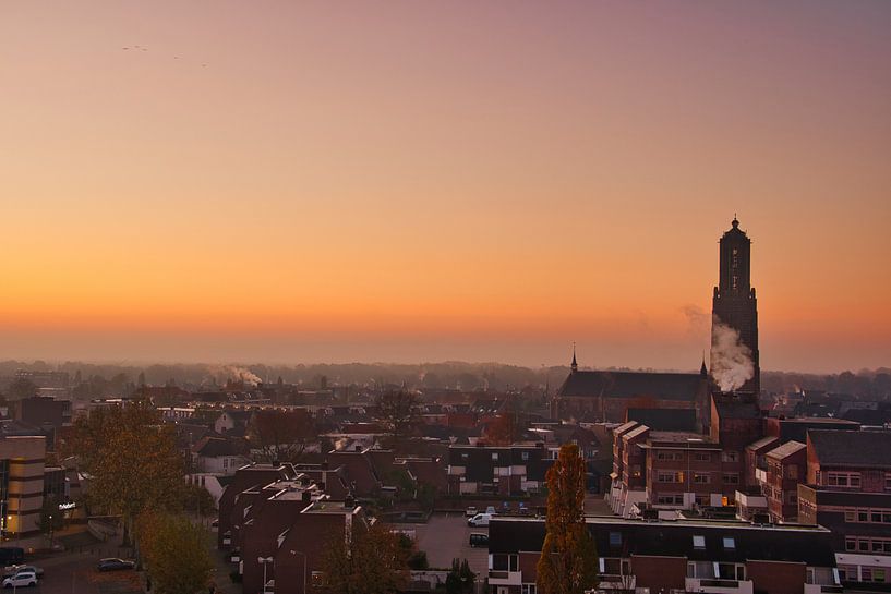 Orange above the city Weert by Jolanda de Jong-Jansen