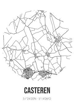 Casteren (Noord-Brabant) | Landkaart | Zwart-wit van Rezona