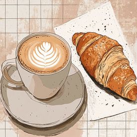 Coffee and croissant by Franka Poulain