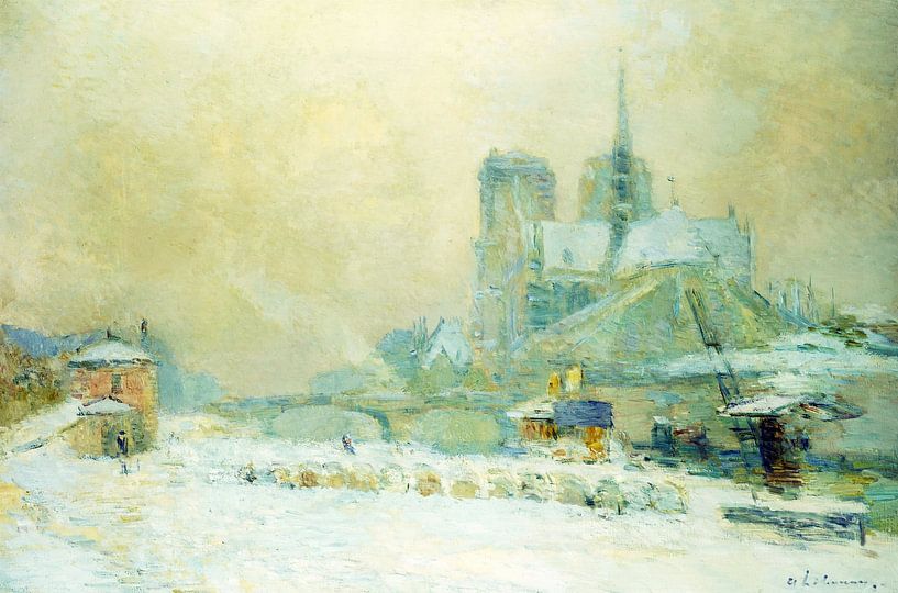 Albert-Charles Lebourg,Ansicht von Notre Dame, Paris, von der von finemasterpiece