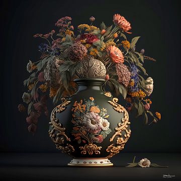 Nature morte avec des fleurs. sur Gelissen Artworks