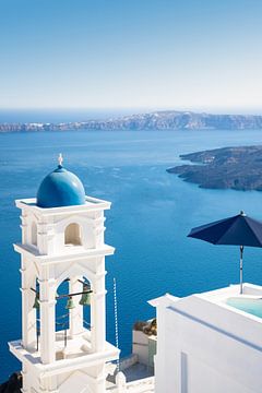 View of the sea from Oia to Santorini, Cyclades, Greece by Christian Müringer