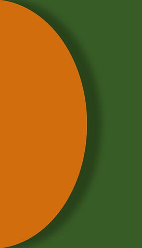 Orange half round on a green background
