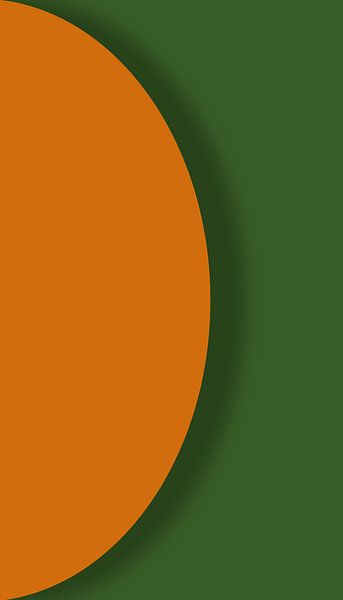 Oranje halve ronde op een groene achtergrond van Michar Peppenster