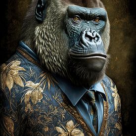 Gorille habillé en costume classique sur Vlindertuin Art