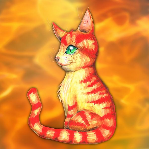Fiery cat by Bianca Wisseloo