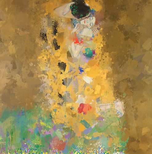 De kus, naar het werk van Gustav Klimt, Jugendstil in abstractie