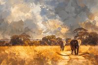 Gouden Safari - Olifanten op de Savanne
