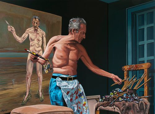 Lucian Freud at the Office Painting