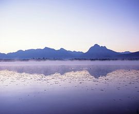 Allgäu Alps are reflected in the Hopfensee, Allgäu, Bavaria, Germany by Markus Lange