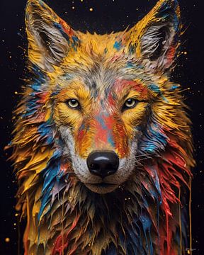 wolf in multicolor van Gelissen Artworks