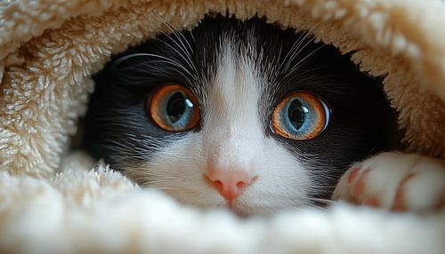 Katze unter einer Decke Panorama