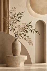 Minimalist still life with a vase and branches by Valleifoto | Rick van de Kraats