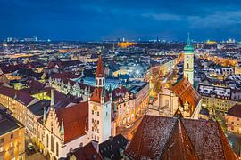 Luftbildpanorama der Münchner Innenstadt von Michael Abid