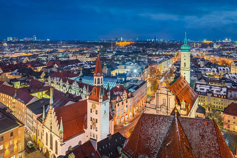 Aerial panorama of Munich city center by Michael Abid