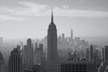 New York Skyline Zwart Wit van Kiki Multem