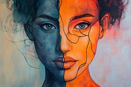 Dualiteit van kleuren - gezichtsverdeling van Poster Art Shop