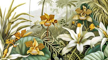Orchideen in einem tropischen Regenwald von May