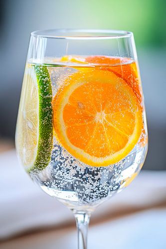Verfrissende bruisende drank met citrusvruchten