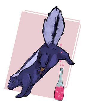 Speels stinkdier met een liefdesdrankje