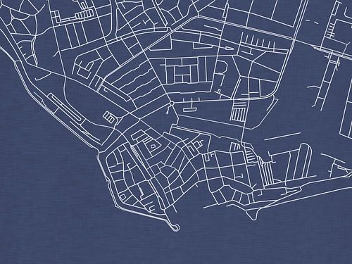 Kaart van Vlissingen Centrum in Royaal Blauw