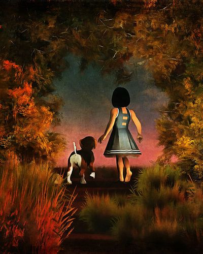 Enfants Art: Balade romantique dans les bois