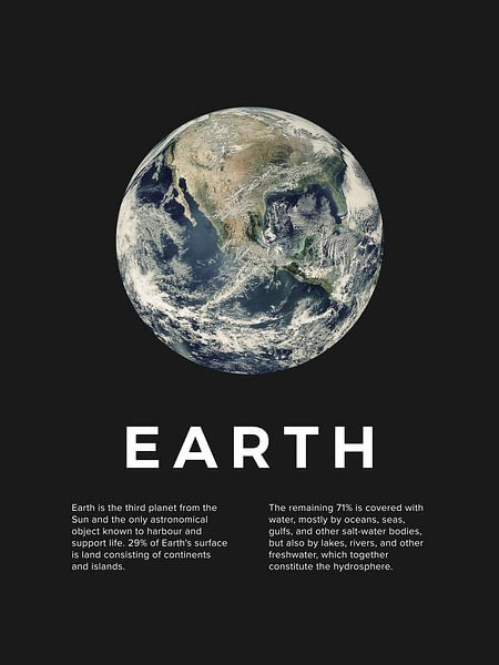 Earth - Minimalist Astronomy Print by MDRN HOME