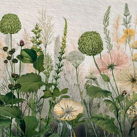 Panoramagemälde eines natürlichen Wildblumenfeldes von Studio Pieternel