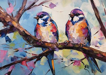 Farbenfrohes Gefieder von Blickfänger Gemälde