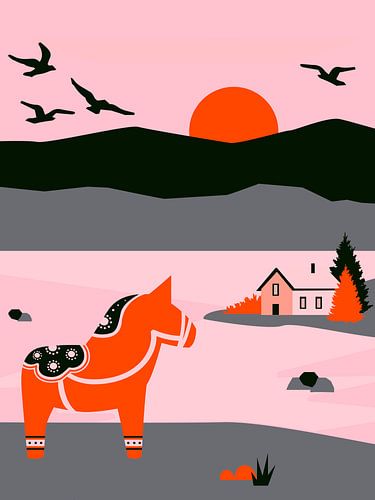 Scandinavisch zomerlandschap in Zweden