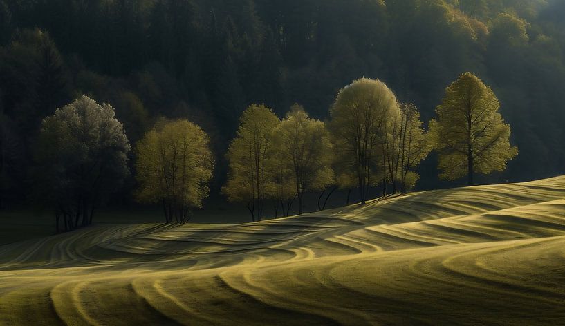 Zomerlandschap van bovenaf van fernlichtsicht